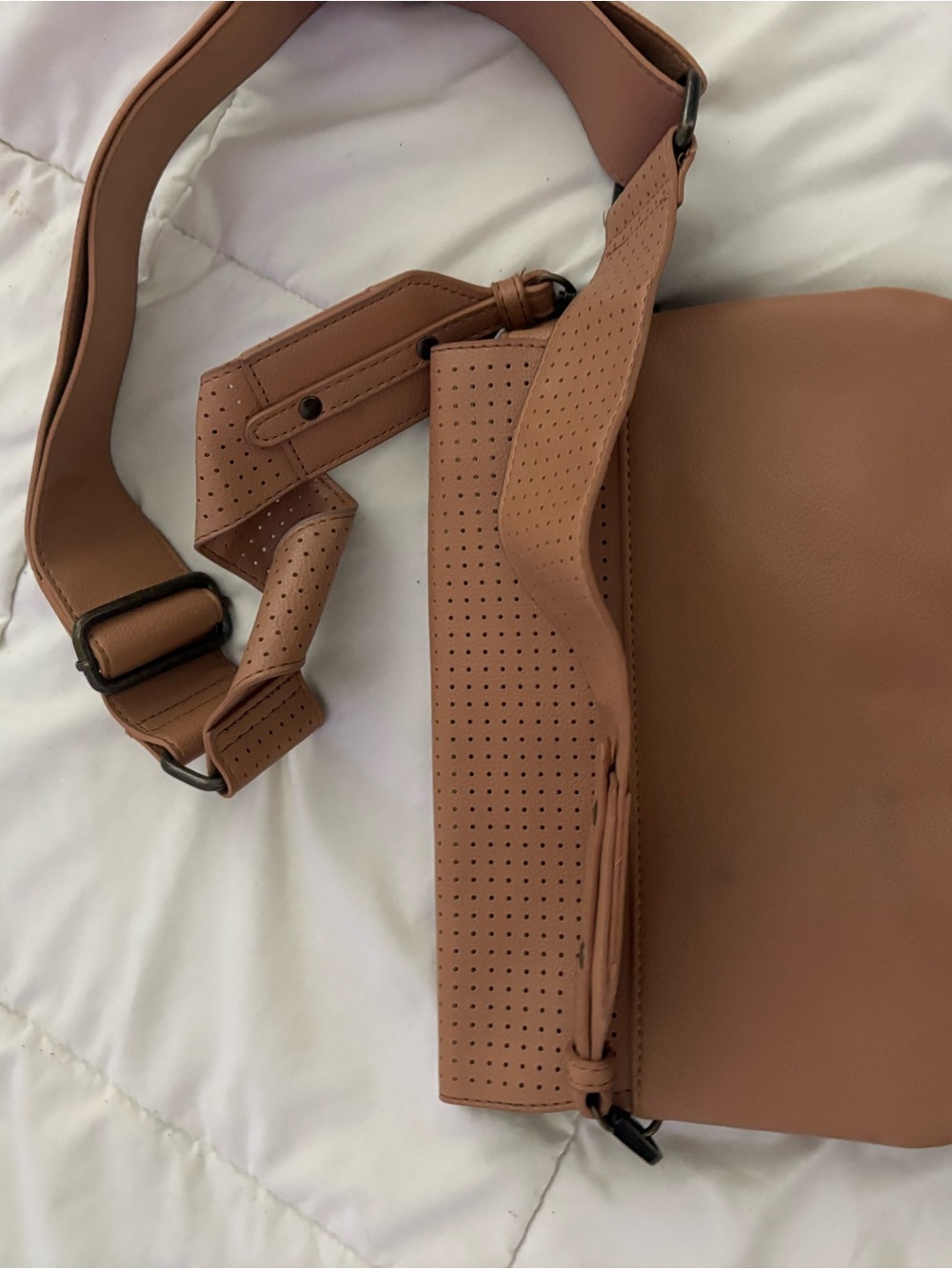 Disney Perforated Crossbody Bag in Light Tan
